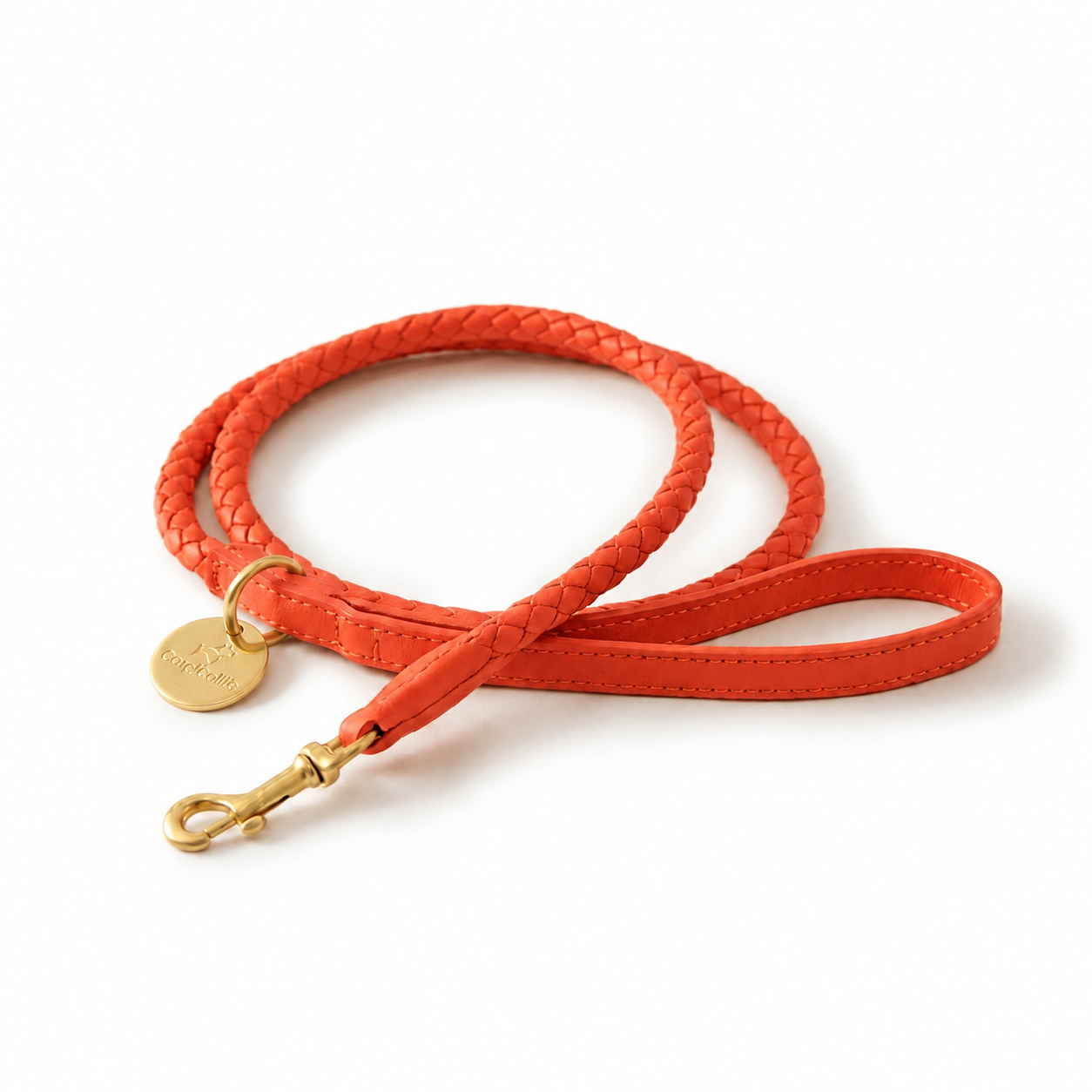 Guinzaglio per cani intrecciato (Arancio)