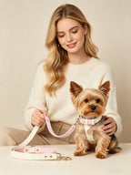 Collare Bicolore in Pelle Pastel (Rosa)