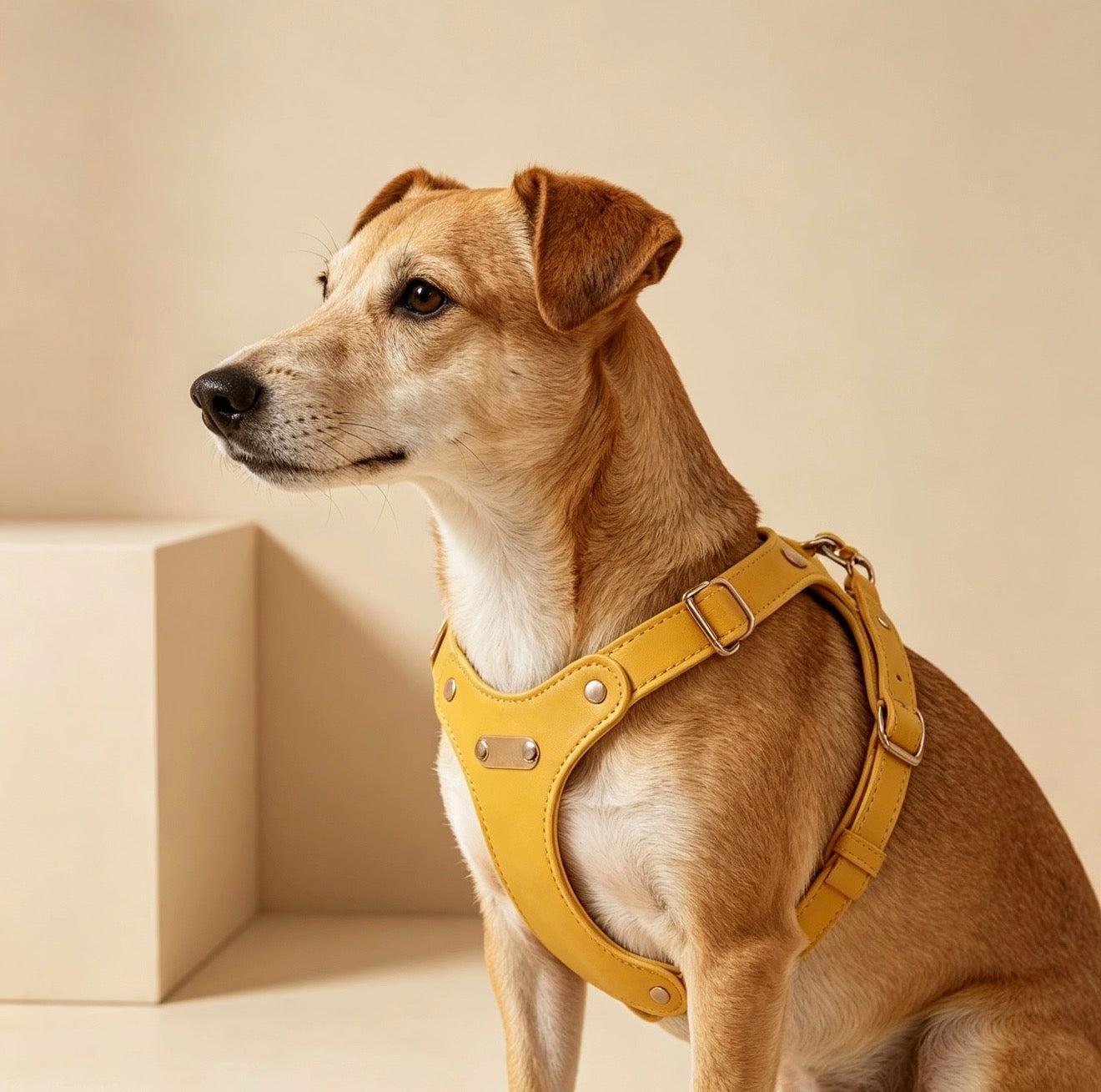Pettorina per Cani Luxury con Finiture Dorate (Giallo)