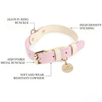 Collare Bicolore in Pelle Pastel (Rosa)