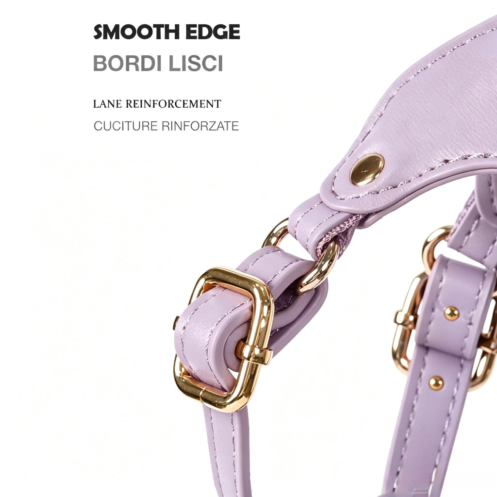 Luxury Dog Harness with Gold Trim (Lilac)