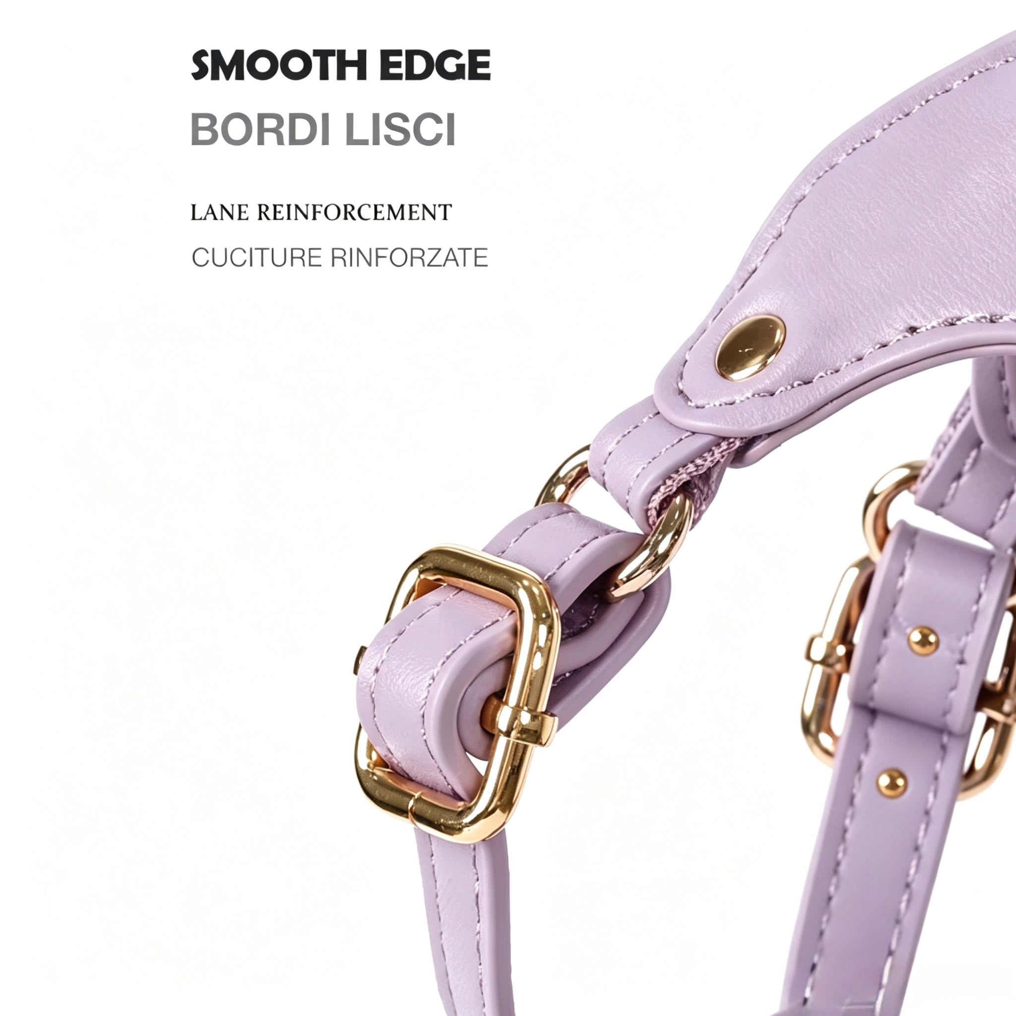Luxury Dog Harness with Gold Trim (Lilac)
