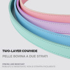 Collare Bicolore in Pelle Pastel (Verde)