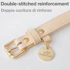 Collare Bicolore in Pelle Pastel (Verde)