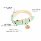 Collare Bicolore in Pelle Pastel (Verde)