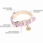 Two-Tone Pastel Leather Collar (Lilac)