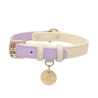 Two-Tone Pastel Leather Collar (Lilac)