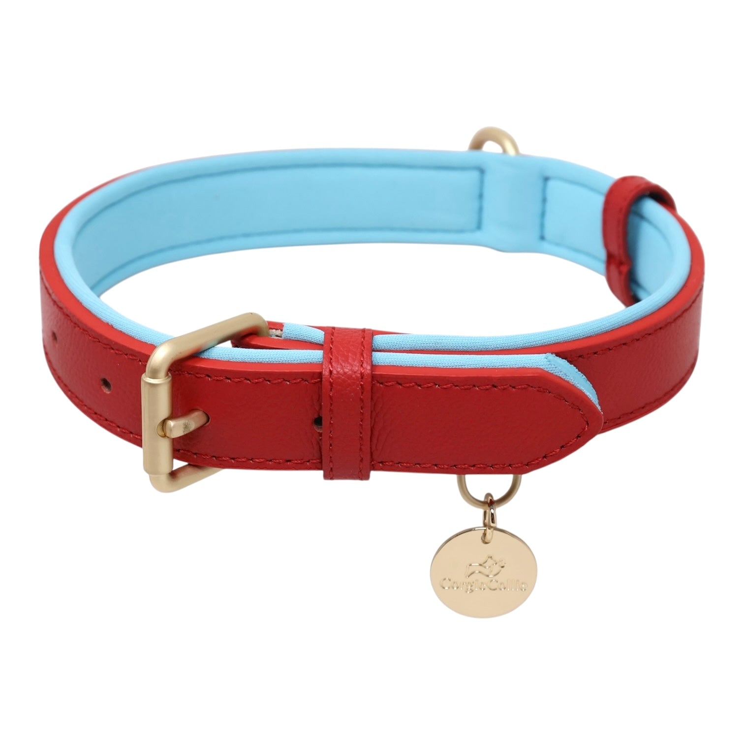 Collare bicolore in vegan leather (Rosso)